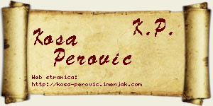 Kosa Perović vizit kartica